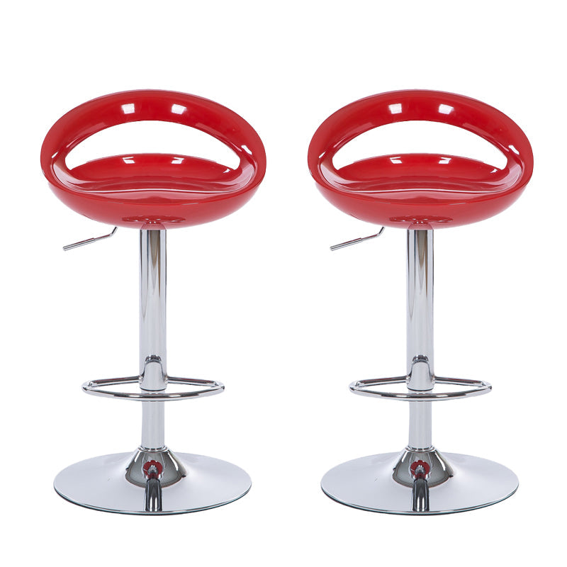 Low Back Plastic Dining Stools Armless Bar Stools with Metal Base Red 2 Piece Set Clearhalo 'Bar Furniture' 'Bar Stools' 'bar_stools' 'furn' 'furn_bar_stools' 'Furniture' 'Kitchen & Dining Furniture' 6938651