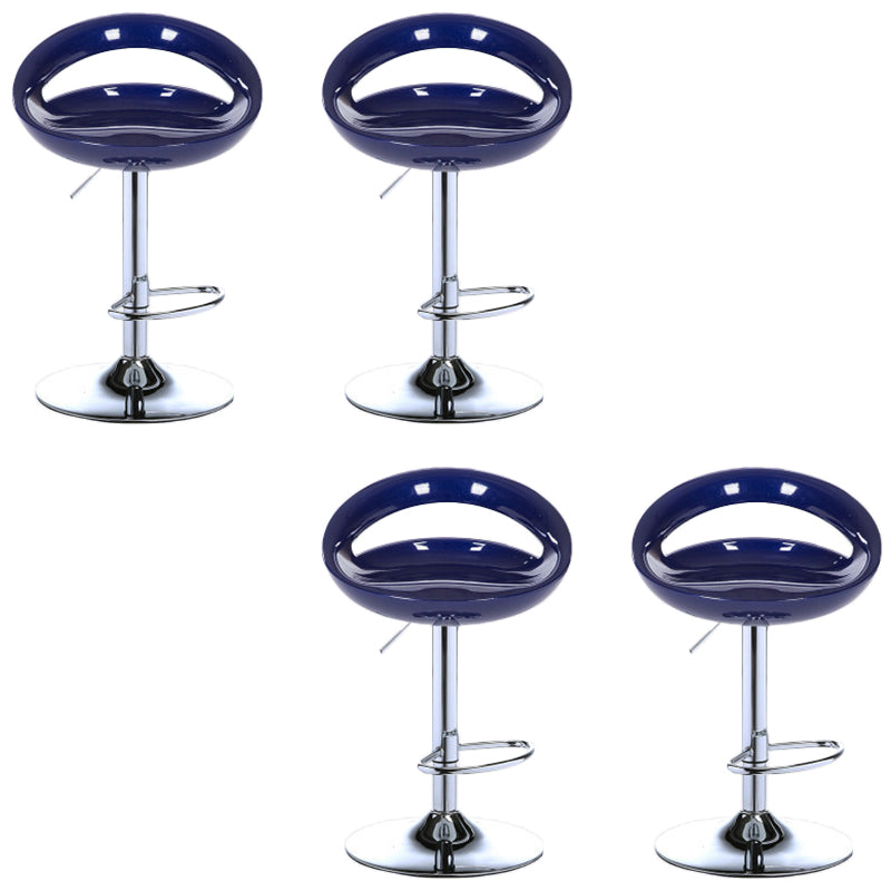 Low Back Plastic Dining Stools Armless Bar Stools with Metal Base Navy Blue 4 Piece Set Clearhalo 'Bar Furniture' 'Bar Stools' 'bar_stools' 'furn' 'furn_bar_stools' 'Furniture' 'Kitchen & Dining Furniture' 6938657