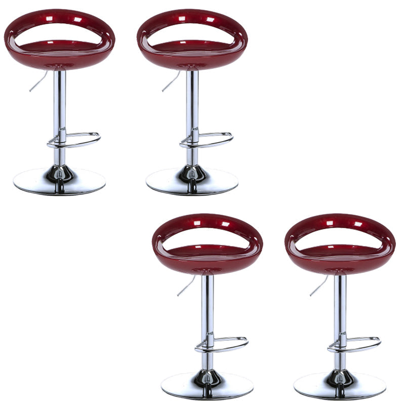 Low Back Plastic Dining Stools Armless Bar Stools with Metal Base Copper 4 Piece Set Clearhalo 'Bar Furniture' 'Bar Stools' 'bar_stools' 'furn' 'furn_bar_stools' 'Furniture' 'Kitchen & Dining Furniture' 6938658