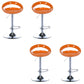 Low Back Plastic Dining Stools Armless Bar Stools with Metal Base Orange 4 Piece Set Clearhalo 'Bar Furniture' 'Bar Stools' 'bar_stools' 'furn' 'furn_bar_stools' 'Furniture' 'Kitchen & Dining Furniture' 6938659