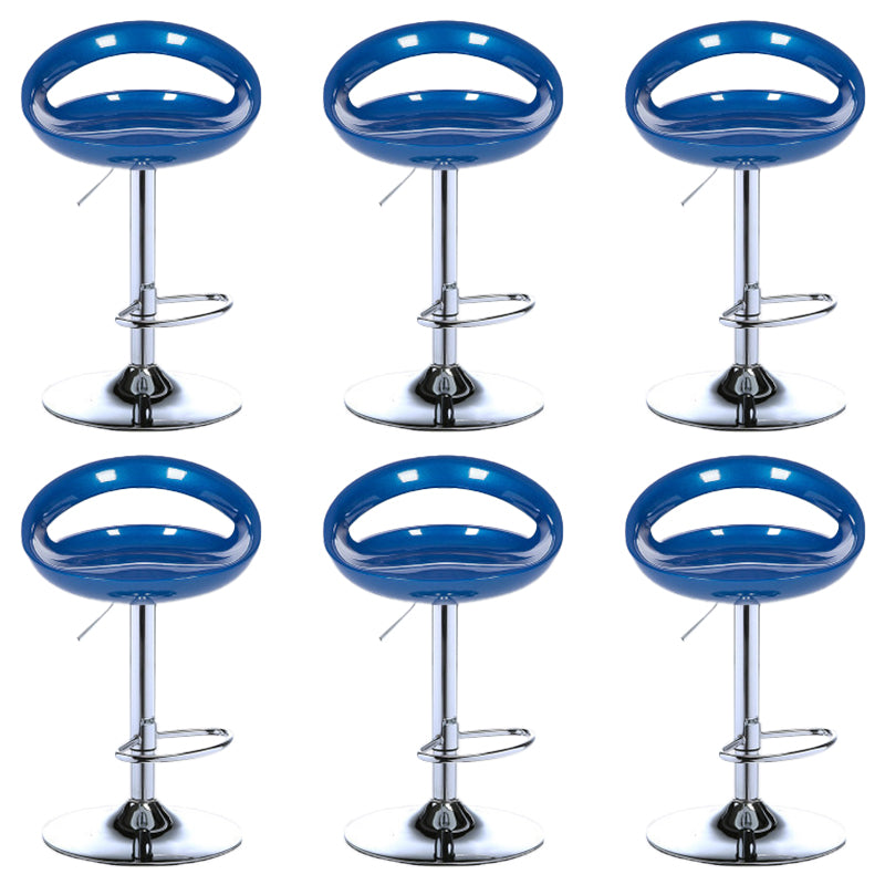 Low Back Plastic Dining Stools Armless Bar Stools with Metal Base Blue 6 Piece Set Clearhalo 'Bar Furniture' 'Bar Stools' 'bar_stools' 'furn' 'furn_bar_stools' 'Furniture' 'Kitchen & Dining Furniture' 6938662