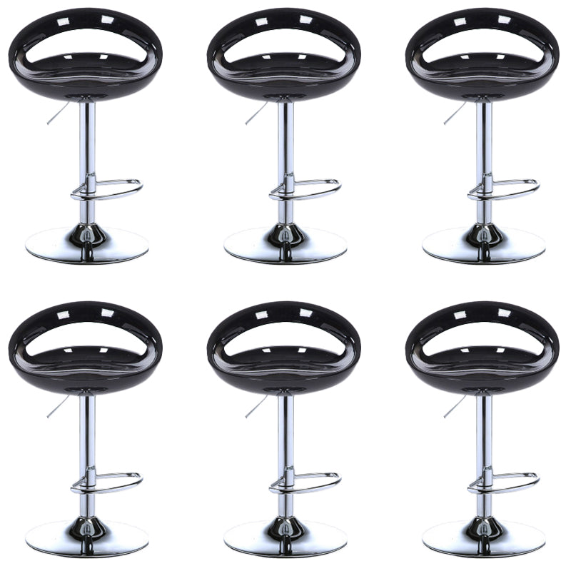 Low Back Plastic Dining Stools Armless Bar Stools with Metal Base Black 6 Piece Set Clearhalo 'Bar Furniture' 'Bar Stools' 'bar_stools' 'furn' 'furn_bar_stools' 'Furniture' 'Kitchen & Dining Furniture' 6938665