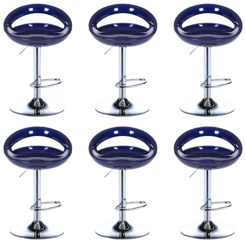 Low Back Plastic Dining Stools Armless Bar Stools with Metal Base Navy Blue 6 Piece Set Clearhalo 'Bar Furniture' 'Bar Stools' 'bar_stools' 'furn' 'furn_bar_stools' 'Furniture' 'Kitchen & Dining Furniture' 6938667