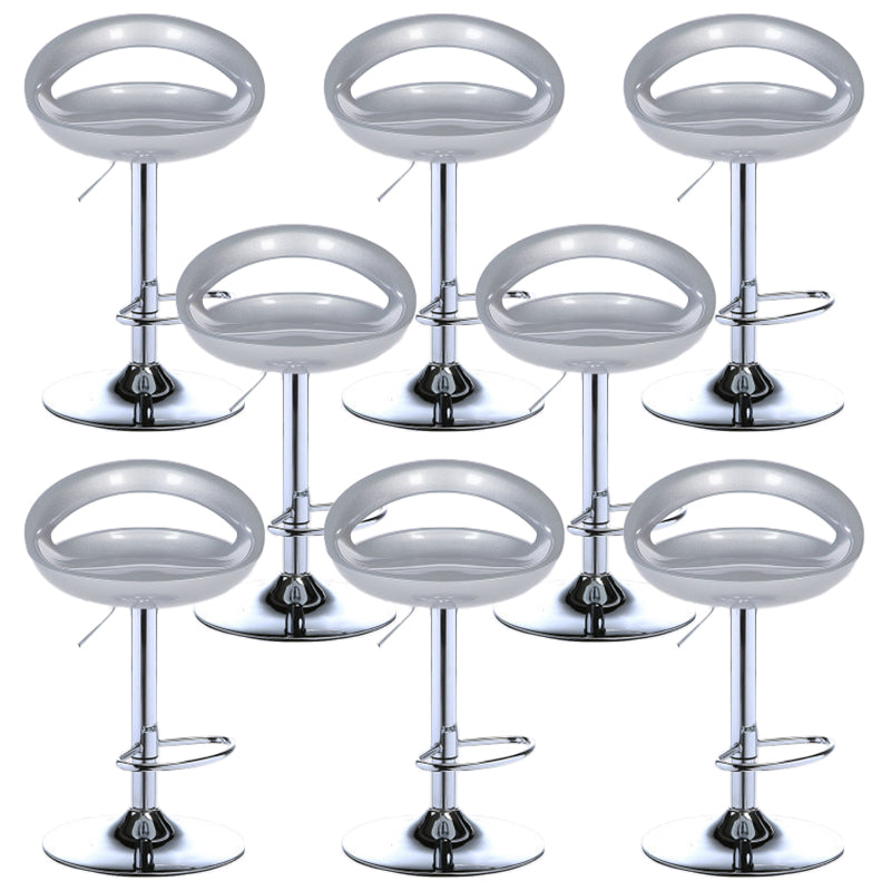 Low Back Plastic Dining Stools Armless Bar Stools with Metal Base Gray 8 Piece Set Clearhalo 'Bar Furniture' 'Bar Stools' 'bar_stools' 'furn' 'furn_bar_stools' 'Furniture' 'Kitchen & Dining Furniture' 6938676