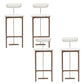 Glam Faux Leather Bar Stool Low Back Counter Bar Stool for Home