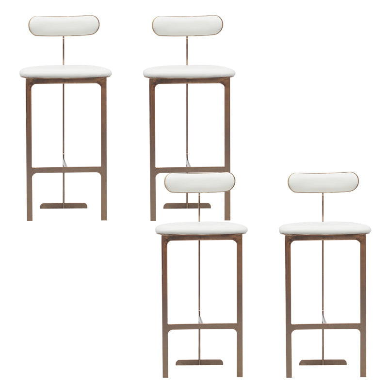 Glam Faux Leather Bar Stool Low Back Counter Bar Stool for Home