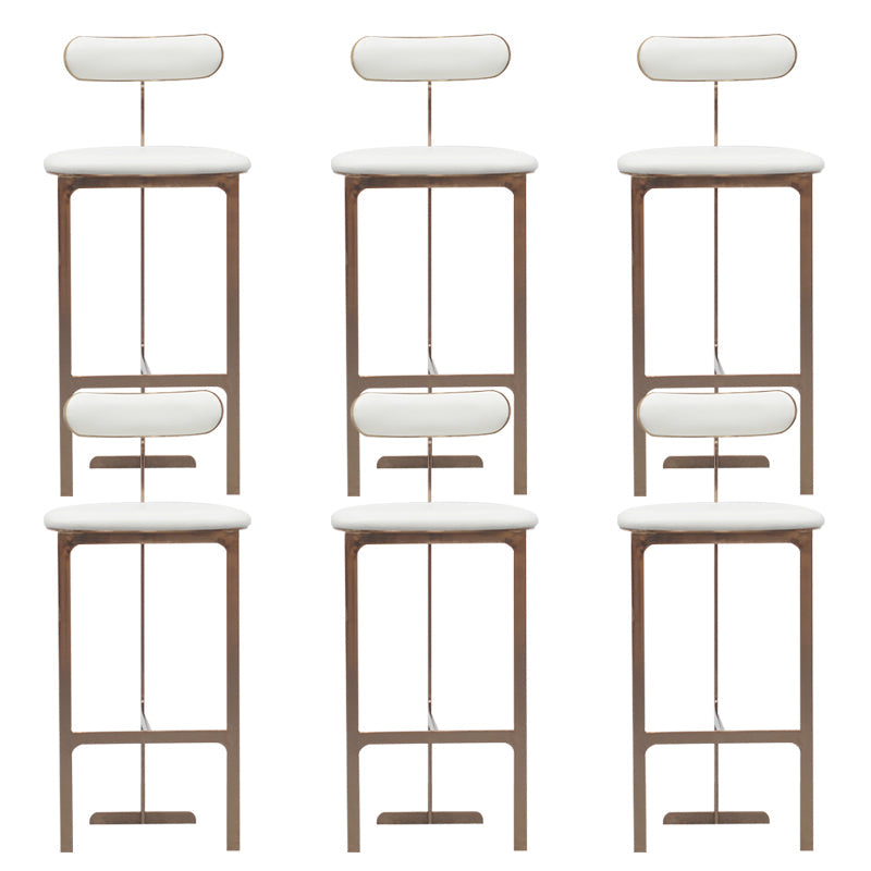 Glam Faux Leather Bar Stool Low Back Counter Bar Stool for Home