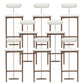 Glam Faux Leather Bar Stool Low Back Counter Bar Stool for Home