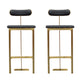 Glam Faux Leather Bar Stool Low Back Counter Bar Stool for Home