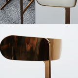 Glam Faux Leather Bar Stool Low Back Counter Bar Stool for Home