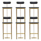 Glam Faux Leather Bar Stool Low Back Counter Bar Stool for Home