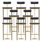 Glam Faux Leather Bar Stool Low Back Counter Bar Stool for Home