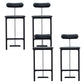 Glam Faux Leather Bar Stool Low Back Counter Bar Stool for Home