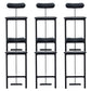Glam Faux Leather Bar Stool Low Back Counter Bar Stool for Home