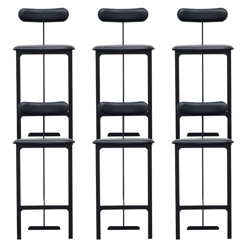 Glam Faux Leather Bar Stool Low Back Counter Bar Stool for Home