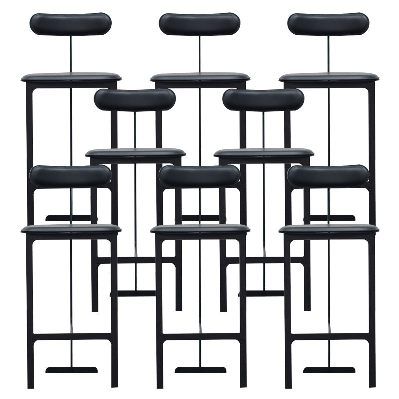 Glam Faux Leather Bar Stool Low Back Counter Bar Stool for Home