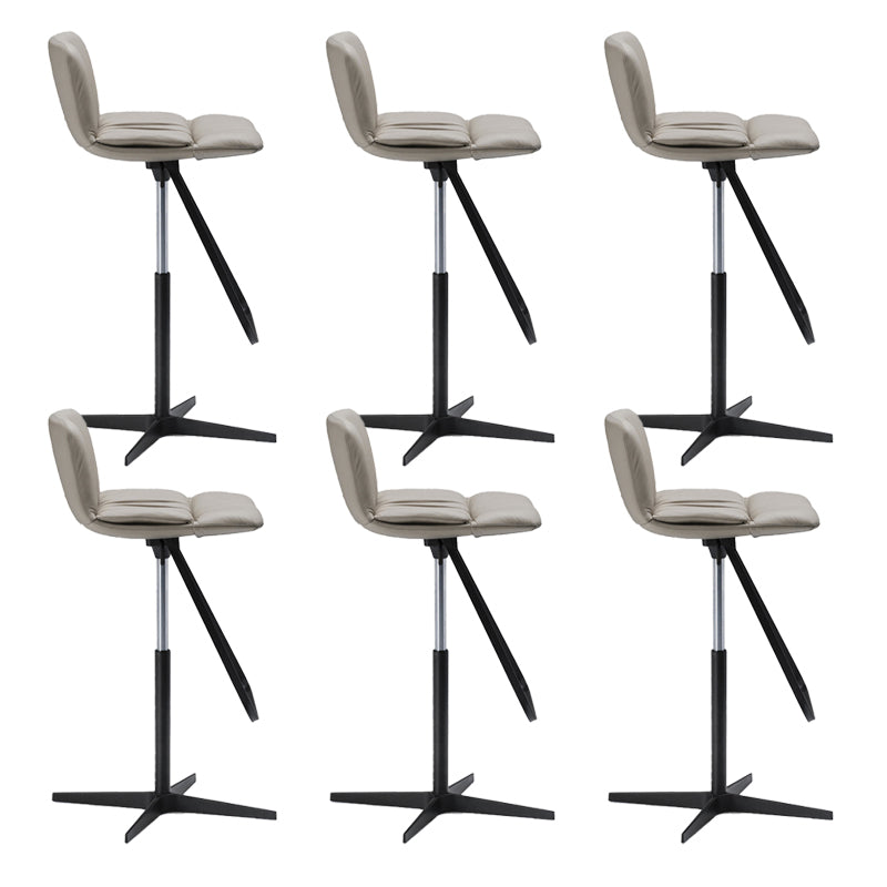 Industrial Style Rotatable Bar Stool Leather Counter Bar Stool for Home Khaki 6 Piece Set Clearhalo 'Bar Furniture' 'Bar Stools' 'bar_stools' 'furn' 'furn_bar_stools' 'Furniture' 'Kitchen & Dining Furniture' 6938712