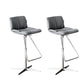 Industrial Style Rotatable Bar Stool Leather Counter Bar Stool for Home Grey 2 Piece Set Clearhalo 'Bar Furniture' 'Bar Stools' 'bar_stools' 'furn' 'furn_bar_stools' 'Furniture' 'Kitchen & Dining Furniture' 6938718