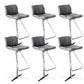 Industrial Style Rotatable Bar Stool Leather Counter Bar Stool for Home Grey 6 Piece Set Clearhalo 'Bar Furniture' 'Bar Stools' 'bar_stools' 'furn' 'furn_bar_stools' 'Furniture' 'Kitchen & Dining Furniture' 6938723