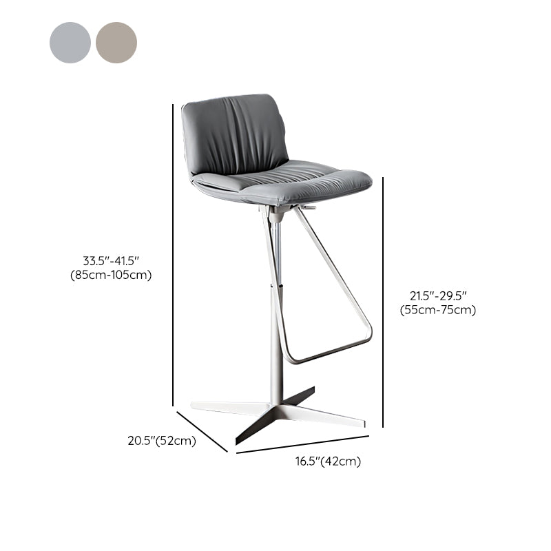 Industrial Style Rotatable Bar Stool Leather Counter Bar Stool for Home Clearhalo 'Bar Furniture' 'Bar Stools' 'bar_stools' 'furn' 'furn_bar_stools' 'Furniture' 'Kitchen & Dining Furniture' 6938726