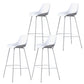 Nordic Plastic Bar Stool Low Back Counter Bar Stool with Metal Legs for Home