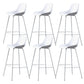 Nordic Plastic Bar Stool Low Back Counter Bar Stool with Metal Legs for Home