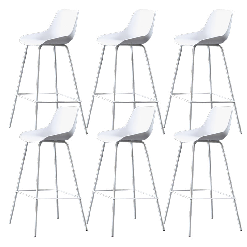 Nordic Plastic Bar Stool Low Back Counter Bar Stool with Metal Legs for Home
