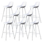 Nordic Plastic Bar Stool Low Back Counter Bar Stool with Metal Legs for Home