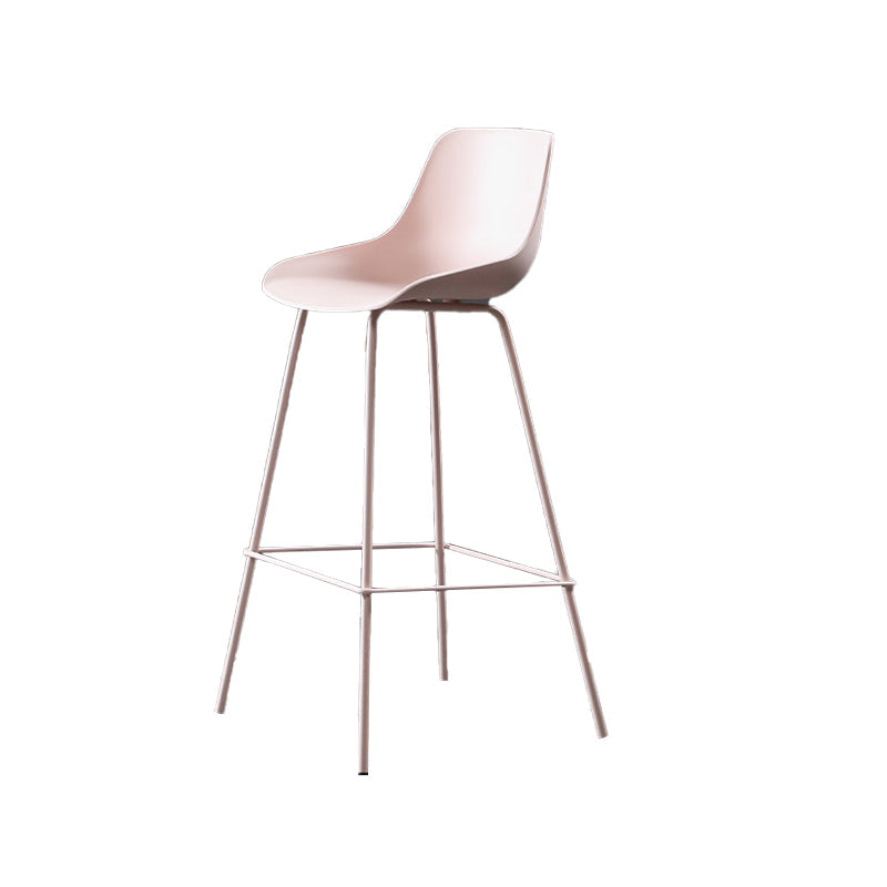 Nordic Plastic Bar Stool Low Back Counter Bar Stool with Metal Legs for Home