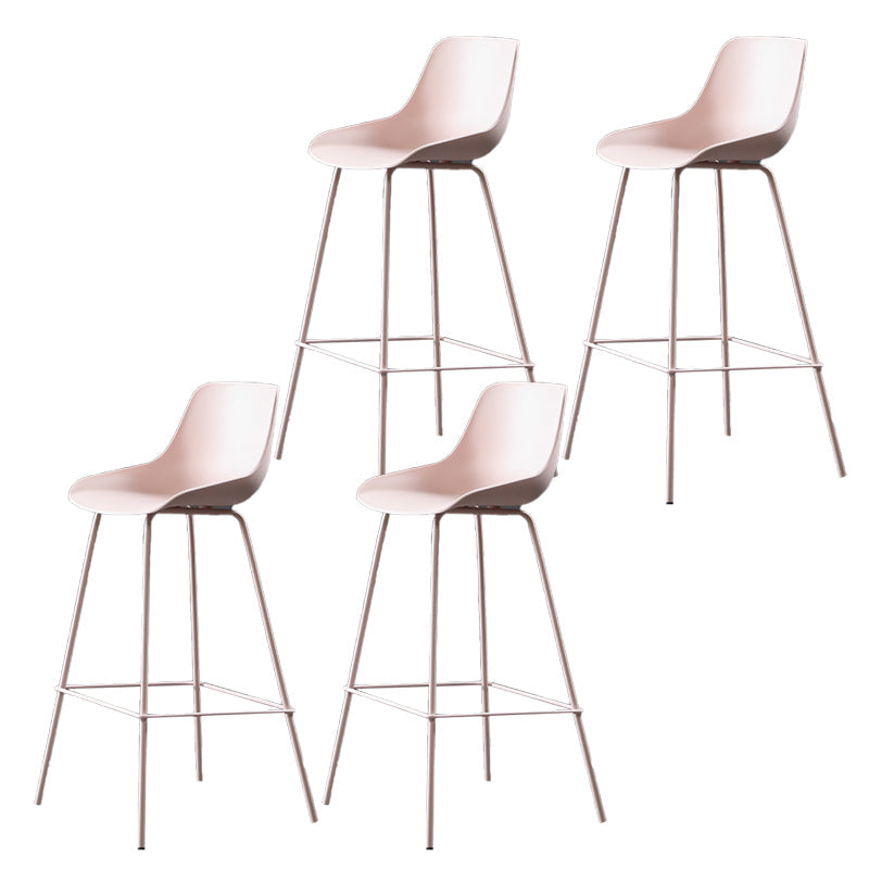 Nordic Plastic Bar Stool Low Back Counter Bar Stool with Metal Legs for Home