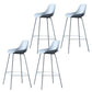 Nordic Plastic Bar Stool Low Back Counter Bar Stool with Metal Legs for Home Blue 4 Piece Set Clearhalo 'Bar Furniture' 'Bar Stools' 'bar_stools' 'furn' 'furn_bar_stools' 'Furniture' 'Kitchen & Dining Furniture' 6938761
