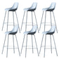 Nordic Plastic Bar Stool Low Back Counter Bar Stool with Metal Legs for Home