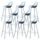 Nordic Plastic Bar Stool Low Back Counter Bar Stool with Metal Legs for Home