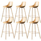 Nordic Plastic Bar Stool Low Back Counter Bar Stool with Metal Legs for Home