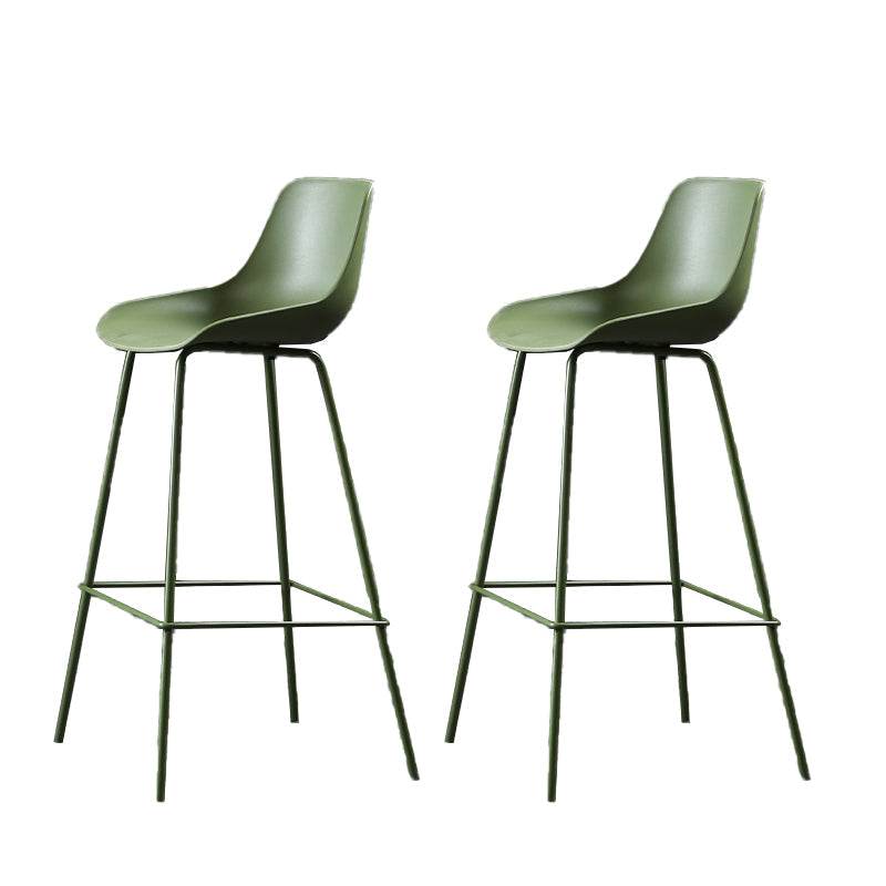 Nordic Plastic Bar Stool Low Back Counter Bar Stool with Metal Legs for Home