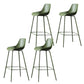 Nordic Plastic Bar Stool Low Back Counter Bar Stool with Metal Legs for Home