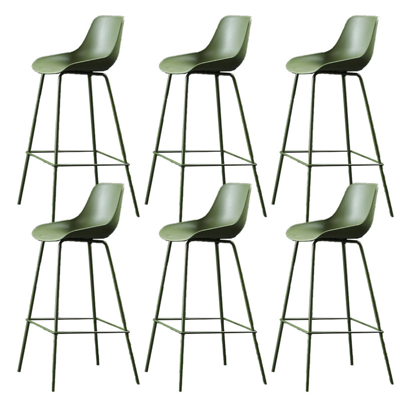 Nordic Plastic Bar Stool Low Back Counter Bar Stool with Metal Legs for Home