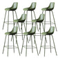 Nordic Plastic Bar Stool Low Back Counter Bar Stool with Metal Legs for Home Dark Green 8 Piece Set Clearhalo 'Bar Furniture' 'Bar Stools' 'bar_stools' 'furn' 'furn_bar_stools' 'Furniture' 'Kitchen & Dining Furniture' 6938773