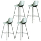 Nordic Plastic Bar Stool Low Back Counter Bar Stool with Metal Legs for Home