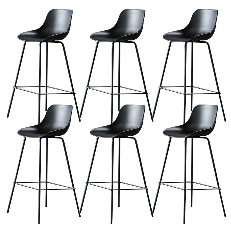 Nordic Plastic Bar Stool Low Back Counter Bar Stool with Metal Legs for Home