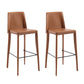 Contemporary Leather Bar Stool Low Back Counter Bar Stool with Metal Legs for Home Brown 2 Piece Set Bar Stool(30"H) Clearhalo 'Bar Furniture' 'Bar Stools' 'bar_stools' 'furn' 'furn_bar_stools' 'Furniture' 'Kitchen & Dining Furniture' 6938786