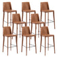 Contemporary Leather Bar Stool Low Back Counter Bar Stool with Metal Legs for Home Brown 8 Piece Set Bar Stool(30"H) Clearhalo 'Bar Furniture' 'Bar Stools' 'bar_stools' 'furn' 'furn_bar_stools' 'Furniture' 'Kitchen & Dining Furniture' 6938792
