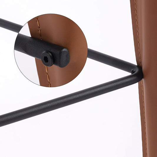 Contemporary Leather Bar Stool Low Back Counter Bar Stool with Metal Legs for Home Clearhalo 'Bar Furniture' 'Bar Stools' 'bar_stools' 'furn' 'furn_bar_stools' 'Furniture' 'Kitchen & Dining Furniture' 6938797