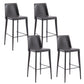 Contemporary Leather Bar Stool Low Back Counter Bar Stool with Metal Legs for Home Grey 4 Piece Set Bar Stool(30"H) Clearhalo 'Bar Furniture' 'Bar Stools' 'bar_stools' 'furn' 'furn_bar_stools' 'Furniture' 'Kitchen & Dining Furniture' 6938798