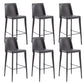 Contemporary Leather Bar Stool Low Back Counter Bar Stool with Metal Legs for Home Grey 6 Piece Set Bar Stool(30"H) Clearhalo 'Bar Furniture' 'Bar Stools' 'bar_stools' 'furn' 'furn_bar_stools' 'Furniture' 'Kitchen & Dining Furniture' 6938799