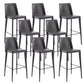 Contemporary Leather Bar Stool Low Back Counter Bar Stool with Metal Legs for Home Grey 8 Piece Set Bar Stool(30"H) Clearhalo 'Bar Furniture' 'Bar Stools' 'bar_stools' 'furn' 'furn_bar_stools' 'Furniture' 'Kitchen & Dining Furniture' 6938801
