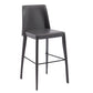 Contemporary Leather Bar Stool Low Back Counter Bar Stool with Metal Legs for Home Grey 1 Piece Counter Stool(26"H) Clearhalo 'Bar Furniture' 'Bar Stools' 'bar_stools' 'furn' 'furn_bar_stools' 'Furniture' 'Kitchen & Dining Furniture' 6938806