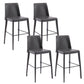 Contemporary Leather Bar Stool Low Back Counter Bar Stool with Metal Legs for Home Grey 4 Piece Set Counter Stool(26"H) Clearhalo 'Bar Furniture' 'Bar Stools' 'bar_stools' 'furn' 'furn_bar_stools' 'Furniture' 'Kitchen & Dining Furniture' 6938808