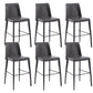 Contemporary Leather Bar Stool Low Back Counter Bar Stool with Metal Legs for Home Grey 6 Piece Set Counter Stool(26"H) Clearhalo 'Bar Furniture' 'Bar Stools' 'bar_stools' 'furn' 'furn_bar_stools' 'Furniture' 'Kitchen & Dining Furniture' 6938809