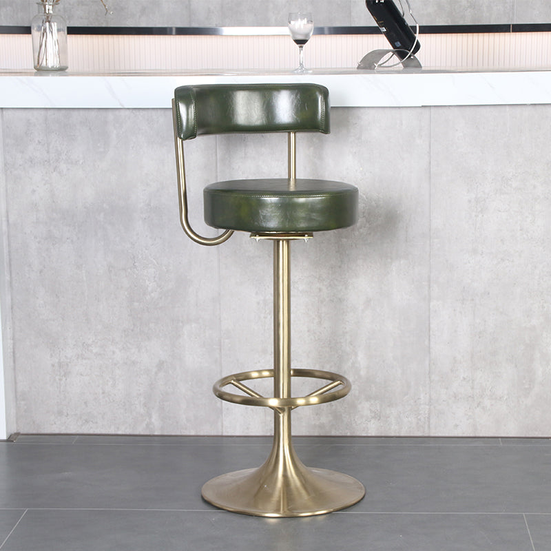 Tabouret de bar rotatif glam rotatif tabouret de comptoir en faux cuir pour la maison